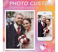 1 pièce Personnaliser Peinture à la mosaïque de diamants 5D avec votre propre photo, kits de peinture personnalisés avec formes de diamants carrés et ronds, décoration artistique pour le salon et la c
