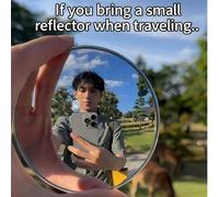 1 pièce Petit miroir rond de voyage, miroir réflecteur, miroir convexe, objectif grand angle portatif, accessoire de photographie et de selfie Verre