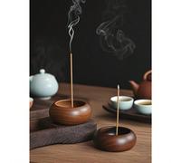 1 pièce Petit porte-bâton d'encens de style minimaliste en bois, portable, convenant pour la décoration de la maison, du bureau, de l'hôtel, souvenirs, Saint-Valentin, Fête des Mères noir,brun,Lotus,C