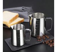 1 pièce Pichet à moussage de lait en acier inoxydable pour l'art du latte, moussoir à lait épais, accessoires de café, convient pour l'art du latte, cadeaux pour amis, café, restaurant, jardin, bar de
