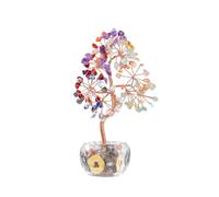 1 pièce pierre naturelle 7 Chakra guérison cristal pierre argent arbre maison bureau chambre Feng Shui décoration de bon augure décor à la maison(Seven chakras)