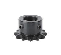 1 pièce Pignon de chaîne à une rangée à 10 dents étagé de la série 08B, en acier au carbone trempé à haute fréquence, avec cannelure et vis de blocage, Trou de 15, Cannelure 5x2.3mm