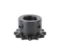 1 pièce Pignon de chaîne à une rangée à 12 dents étagé de la série 06B, en acier au carbone trempé à haute fréquence, avec cannelure et vis de blocage, Trou de 15, Cannelure 5x2.3mm