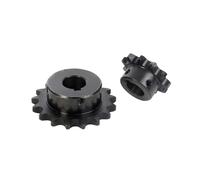 1 pièce Pignon de chaîne à une rangée à 21 dents étagé de la série 06B, en acier au carbone trempé à haute fréquence, avec cannelure et vis de blocage, Trou de 14, Cannelure 5x2.3mm