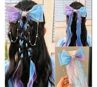 1 pièce Pince à cheveux avec nœud papillon en maille, rubans et strass pour enfants, accessoire de cheveux mignon pour les filles pour les fêtes ou les occasions Animal,graphiqueTulle