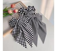 1 pièce Pince à cheveux nœud à damier pour fille, pour un port quotidien Blocs de couleur,CarreauPolyester