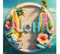 1 pièce Planche de surf hawaïenne décorative créative 2D, style minimaliste rétro, convient pour les murs, les portes, décoration polyvalente 20 cm * 20 cmbois
