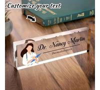 1 pièce Plaque de nom de bureau personnalisée - 46 styles, Plaques de nom en acrylique personnalisées pour bureau - Cadeaux d'appréciation des employés - Cadeaux de bureau pour enseignant, patron, inf