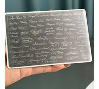 1 pièce Plaque de tamponnage d'ongles avec mot en écriture cursive, modèle d'art d'ongles en acier inoxydable avec lettres anglaises élégantes et vintage, plaque de tamponnage multi-images romantiques
