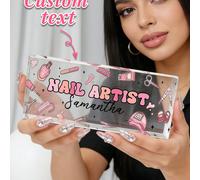 1 pièce Plaque d'identification de bureau personnalisable pour technicien des ongles, identificateur de bureau pour artiste des ongles, cadeau pour technicien des ongles, cadeau de vernis à ongles, dé