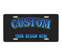 1 pièce Plaque d'immatriculation avant de voiture personnalisable, personnalisée avec vos propres images, textes, graphiques, photos, conceptions artistiques. Plaque d'immatriculation avant de voiture