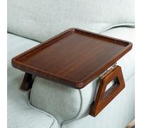 1 pièce Plateau d'accoudoir de canapé, table d'appoint portable, plateau de canapé, convient pour tenir des tasses en papier, des gâteaux et du café Brun foncé,Couleur du bois,Cercle 25*25,Carré 33*23