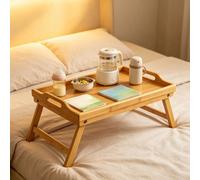 1 pièce Plateau de lit pour ordinateur portable avec bords surélevés, conception pliable avec poignée portable, un petit bureau pour les étudiants pour étudier et placer des articles tout en restant a