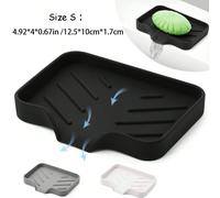 1 pièce Plateau de savon en silicone, support de savon autonettoyant pour savon en barre, plateau de savon en silicone avec drainage, porte-savon pour savon en barre, bouteille de savon, tasse, organi