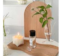 1 pièce Plateau en bois à motif vague, planche à découper en bois créative, plateau organisateur de bijoux en bois de style nordique pour l'aromathérapie, décoration d'intérieur et accessoire photo, n