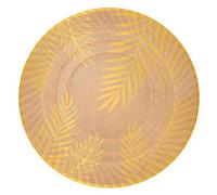 1 pièce - Plateau jetable rond en carton Ø 30 cm avec thème Nature avec imprimé floral en or. Plateau en carton biodégradable de Noël, 100 % recyclables. Parfait pour les célébrations et les