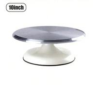 1 pièce/Plateau tournant à gâteau de 10 pouces, support rotatif silencieux en alliage d'aluminium, utilisé pour la cuisson, la décoration et la préparation de desserts, outil très pratique Taille Uniq