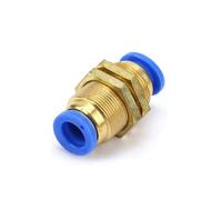 1 pièce PM Blue Cap Press-Fit 4 mm/6 mm/8 mm/10 mm/12 mm OD Tube Pneumatique Cloison en Laiton Push In Connecteur à libération rapide PM-12