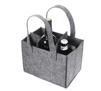1 pièce pochette à bière en feutre, pochette à boissons en feutre avec poignée, porte-gobelet en feutre pour 6 bouteilles, pliable, peut contenir des bouteilles jusqu'à 0,5 litre (gris)