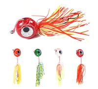1 pièce Poids de pêche Jig Head Swim Deep Control Up de 20 g, 40 g, 60 g, 80 g, 100 g, 120 g avec un jupon en caoutchouc, pêche en mer en eau salée, leurre métallique 40g (couleur 1 #),40g (couleur 2 