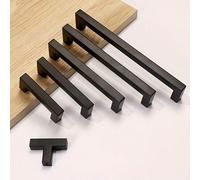 1 pièce Poignée de placard noire, poignée de cuisine en acier inoxydable de forme T et carrée de couleur noir mat, quincaillerie de meubles, bouton de porte de placard, tiroir, poignée de placard, cad