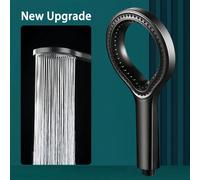 1 pièce Pomme de douche en forme de cœur, design ovale à haute pression avec poignée ergonomique, sans connexion de tuyau requise, plastique durable noir/argent/gris, modernisation de salle de bain, d