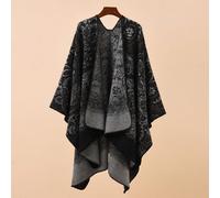 1 pièce Poncho châle bohème à motif jacquard floral vintage pour femme, écharpe enveloppante chaude et décontractée pour l'automne/l'hiver à porter avec une robe Taille UniqueImprimés aléatoiresÉtoffe