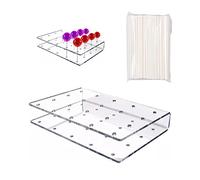 1 pièce porte-bonbons à 20 trous avec 100 bâtonnets de papier, support à double couche, présentoir en acrylique, convient pour la fête, le mariage, l'exposition, le dessert, la décoration de bricolage