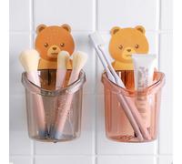 1 pièce Porte-brosse à dents mural décoratif en forme d'ours de bande dessinée, support à brosse à dents moderne en PS pour salle de bain Taille UniqueAnimal,CartoonPolystyrène