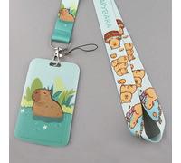 1 pièce Porte-carte de laisse mignon cochon d'Inde, porte-clés accessoire avec coque rigide pour carte de campus et carte d'identité Polypropylène