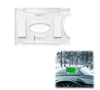 1 Pièce Porte Carte Pare Brise Handicapé - Support Carte Handicapée et Vignette VTC Transparent avec Adhésif, Rangement Ticket de Stationnement et Permis pour Voiture, 90x60mm