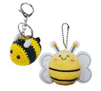 1 Pièce Porte-Clés avec Grosse Abeille Et 1 Pièce Pendentif avec Abeille en Peluche, Décoration De Sac Mignon, Accessoire De Sac À Dos Tricoté en Peluche, Adapté pour Mettre des Sacs.