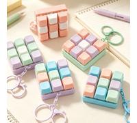 1 pièce Porte-clés carré à 9 touches anti-stress, pendentif clavier créatif, décoration de sac, cadeau pour amis, porte-clés de voiture, ornement suspendu pour sac, accessoire de porte-clés, design de