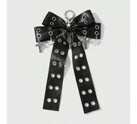 1 pièce Porte-clés/Charm de sac style gothique noir chic rétro punk Y2K haut de gamme double couche avec nœud papillon ajouré, étoile et croix. Convient pour les femmes, port quotidien ou cadeau MMult