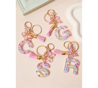1 pièce Porte-clés créatif avec 26 lettres de l'alphabet anglais, accessoire de sac à dos pour enfants, pendentif porte-clés en forme de lettre papillon pour filles M,U,F,H,Y,Z,G,S,E,K,R,X,T,L,B,P,J,V