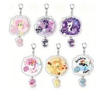1 pièce Porte-clés de mode en acrylique avec personnage de My Little Pony, breloques de sac avec personnages d'anime Fluttershy, Twilight Sparkle, Rarity, Pinkie Pie, Apple Jack et arc-en-ciel Dash, p