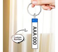 1 pièce Porte-clés de plaque d'immatriculation personnalisé, Porte-clés de nom personnalisé, Porte-clés de plaque d'immatriculation en acrylique personnalisé, Porte-clés de voiture personnalisé, Acces