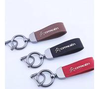 1 Pièce Porte-clés de Voiture pour Citroen C1 5-Door (2005-2014), avec Boucle Anti-perte en D, Anti-Rouille, Rotatif à 360 Degrés, Cadeau pour Homme et Femme,Brown