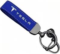 1 Pièce Porte-clés de Voiture pour Tesla Model Y 2020-2025, avec Boucle Anti-perte en D, Anti-Rouille, Rotatif à 360 Degrés, Cadeau pour Homme et Femme,Blue