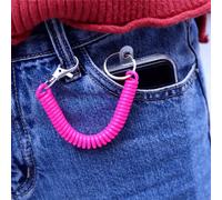 1 pièce Porte-clés élastique rétractable multifonctionnel de style bracelet, chaîne spirale extensible colorée. Sangle de poignet unisexe, boucle de téléphone, support de sac, porte-clés, organisateur