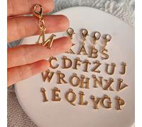 1 pièce Porte-clés élégant avec pendentif à fermoir mousqueton en lettre initiale dorée, accessoire de décoration L,M,S,H,A,T,O,X,B,C,D,E,F,G,I,J,K,N,P,Q,R,U,V,W,Y,Z,26 lettresAlliage de zinc