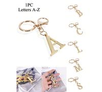 1 pièce Porte-clés élégant et premium en or, pendentif 3D avec lettre de l'alphabet A-Z, porte-clés en alliage, charm pour sac/sac à dos, porte-clés de voiture, accessoire parfait pour les femmes, cad