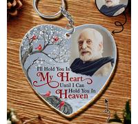 1 pièce Porte-clés en acrylique en forme de cœur avec photo personnalisée, porte-clés personnalisé avec photos, "Je te garderai dans mon cœur", porte-clés commémoratif avec photo personnalisée avec ch