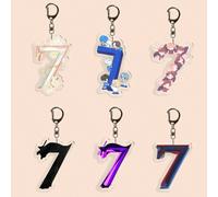 1 pièce Porte-clés en acrylique, Garçon en escale V avec L UV Seven A-Share, St Black Swan, Porte-sac de l'album numéro 7 K-Pop Seven ; Meilleur choix pour les fans ; Cadeau créatif de Noël de campus