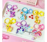 1 pièce Porte-clés en acrylique My Little Pony, Pinkie Pie, Fluttershy, Twilight Sparkle, arc-en-ciel Dash, Rarity, breloque de sac, pendentif de dessin animé, cadeau de Noël et d'Halloween pour les f