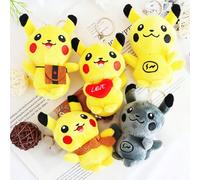 1 pièce Porte-clés en peluche Pikachu - Jouet en peluche ultra-doux Pokémon avec attache. Charmant accessoire pour sac à dos, décoration de portefeuille et compagnon porte-clés. Parfait pour les fêtes