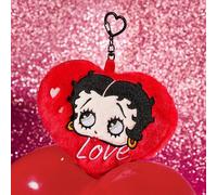 1 pièce Porte-clés en peluche rouge en forme de cœur avec une tête de poupée brodée adorable. Peut contenir des cartes, des pièces, des rouges à lèvres, etc. Idées cadeaux d'amour, de baiser, de cœur,