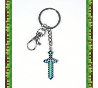 1 pièce Porte-clés épée Minecraft sous licence officielle, ornement de sac à dos, pendentif décoratif de style anime à la mode. Cadeau d'anniversaire amusant pour la famille et les amis Taille UniqueA
