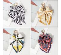 1 pièce Porte-clés foulard en soie Élégant Chaîne de sac DIY Nœud Polyester Accessoire de mode avec un design de nœud papillon complexe Parfait pour la décoration de sac à main et de porte-monnaie Fab
