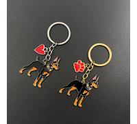 1 pièce Porte-clés mignon de chien Doberman, Beagle, Carlin de dessin animé, Chien de mode Sac Charm Pendentif, Petit cadeau personnalisé de fête or,argent,Chien de combat d'argent,Pékinois doré,Beagl